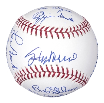 St. Louis Cardinals Multi-Signed and Inscribed Hall of Fame Stat OML Selig Baseball Signed by Musial, Brock, Schoendienst, Gibson & Smith (Musial COA & PSA/DNA)